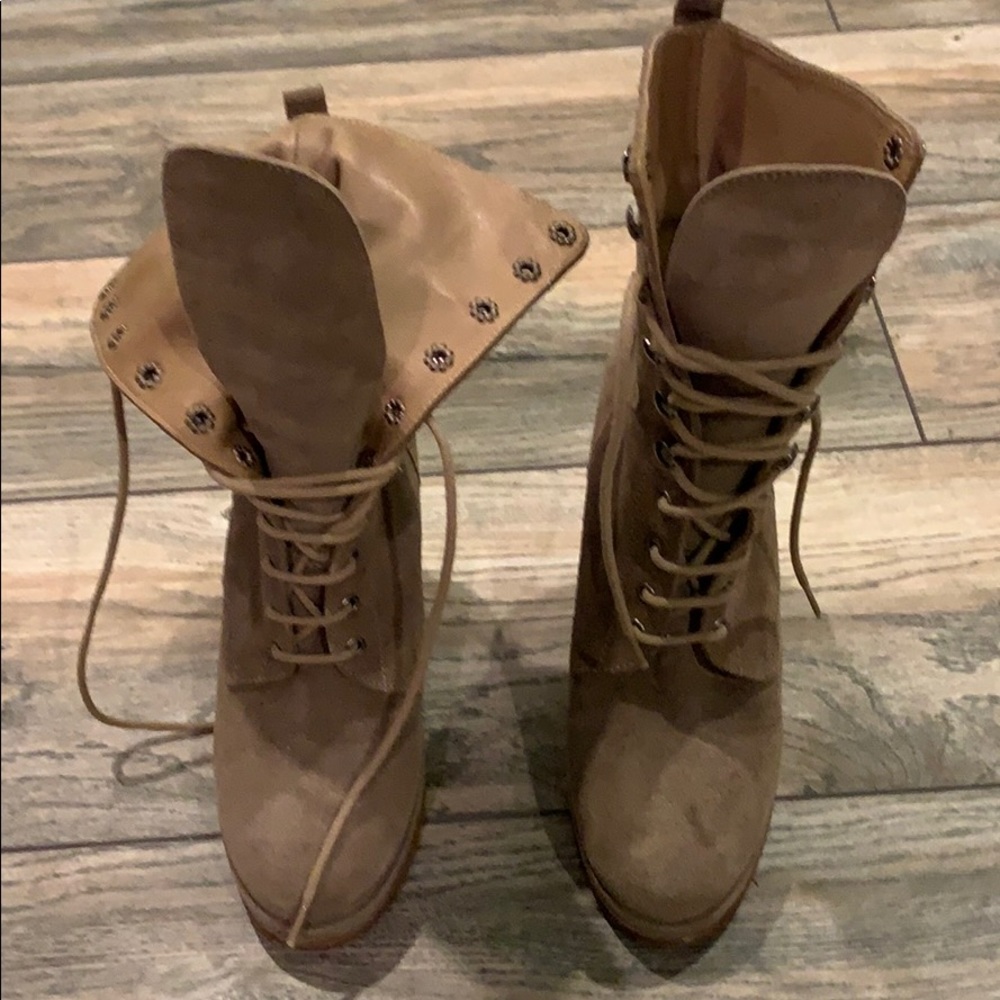 Surface to Air Suede Lace-Up Wedge Boots